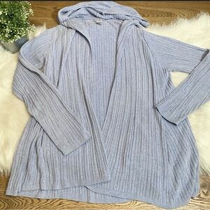 Barefoot Dreams Cozy Chic Ultra Light Oasis Ribbed Hooded Cardigan 1X